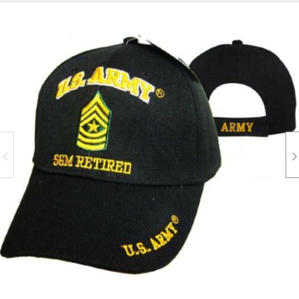 U.S. Army SGM Retired Military Black Embroidered C